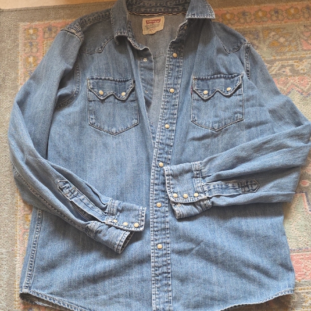 Levi's Blue Denim Button-Up Shirt